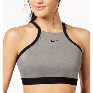 Nike High-Neck Strappy Grey Sports Bra